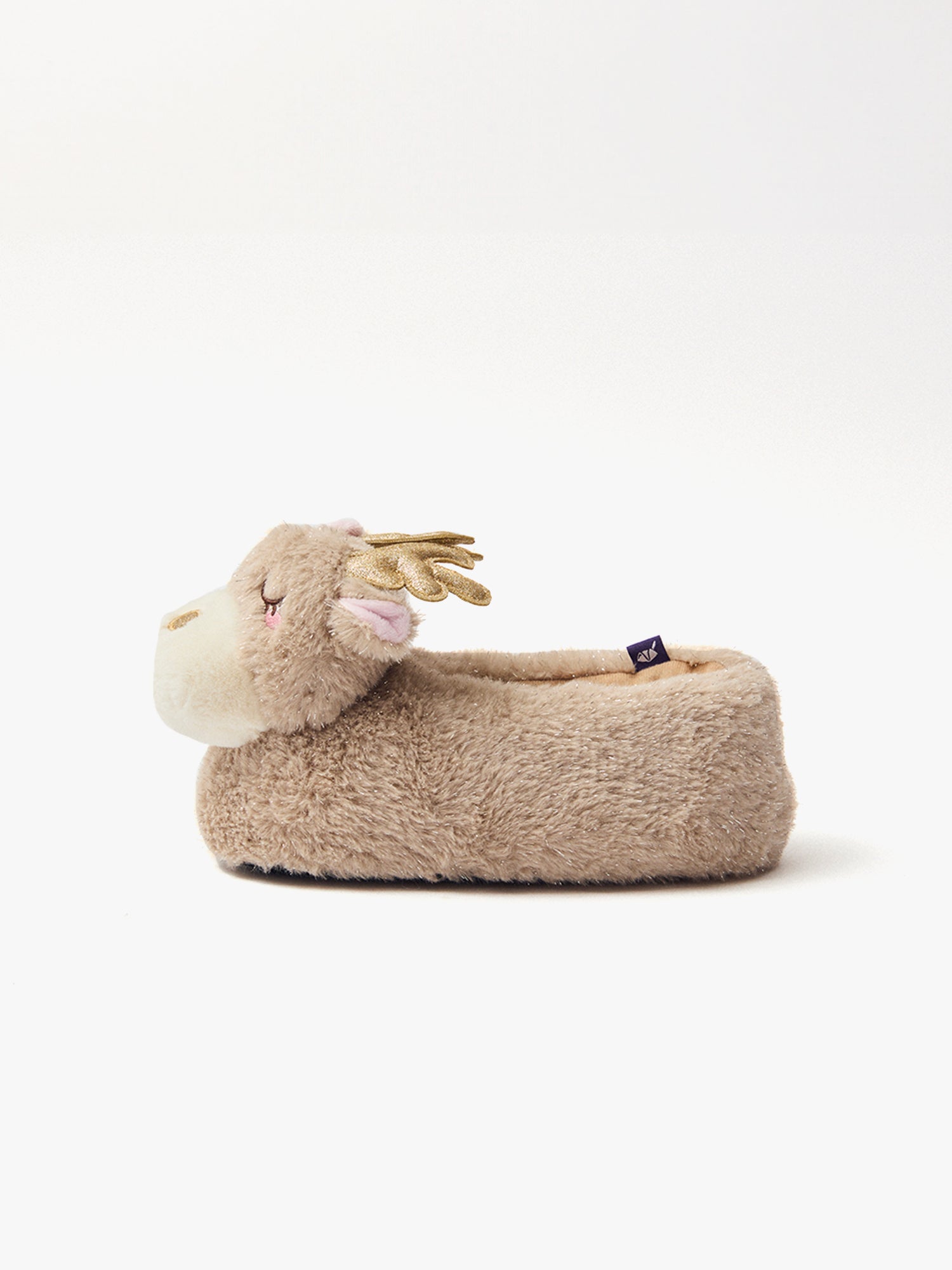 Chaussons marron tête de renne Fille