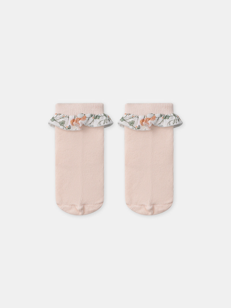 Blumenmuster Sweat-Set + Leggings + Socken für Neugeborene