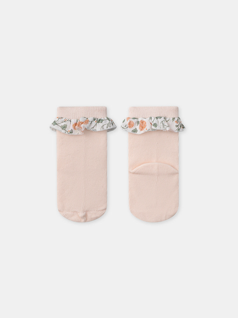 Blumenmuster Sweat-Set + Leggings + Socken für Neugeborene