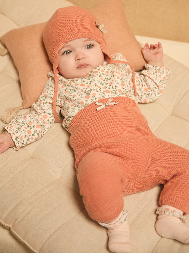 Blumenmuster Sweat-Set + Leggings + Socken für Neugeborene