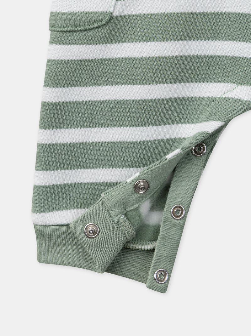 Grünes gestreiftes Set + Body + Socken für Neugeborene Jungen