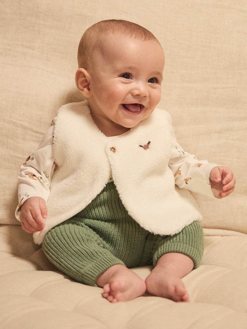 Set mit T-Shirt mit Hirschdruck + Weste + Hose für Neugeborene Jungen