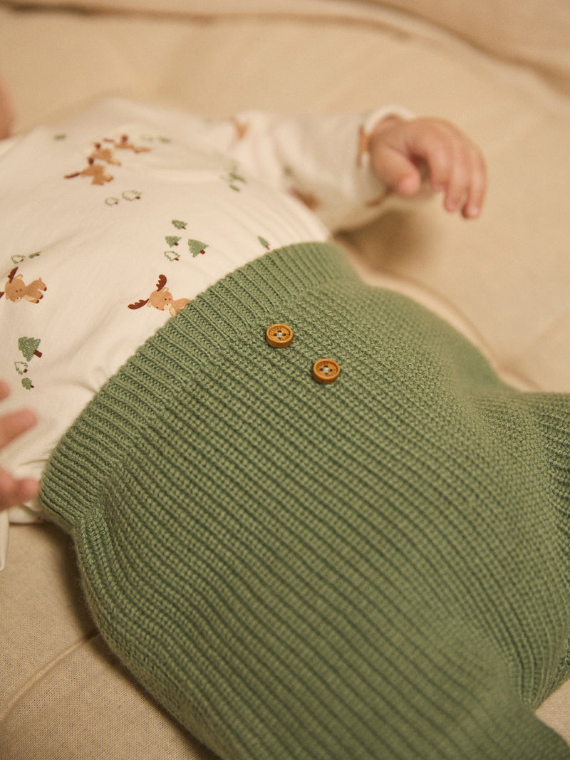 Set mit T-Shirt mit Hirschdruck + Weste + Hose für Neugeborene Jungen