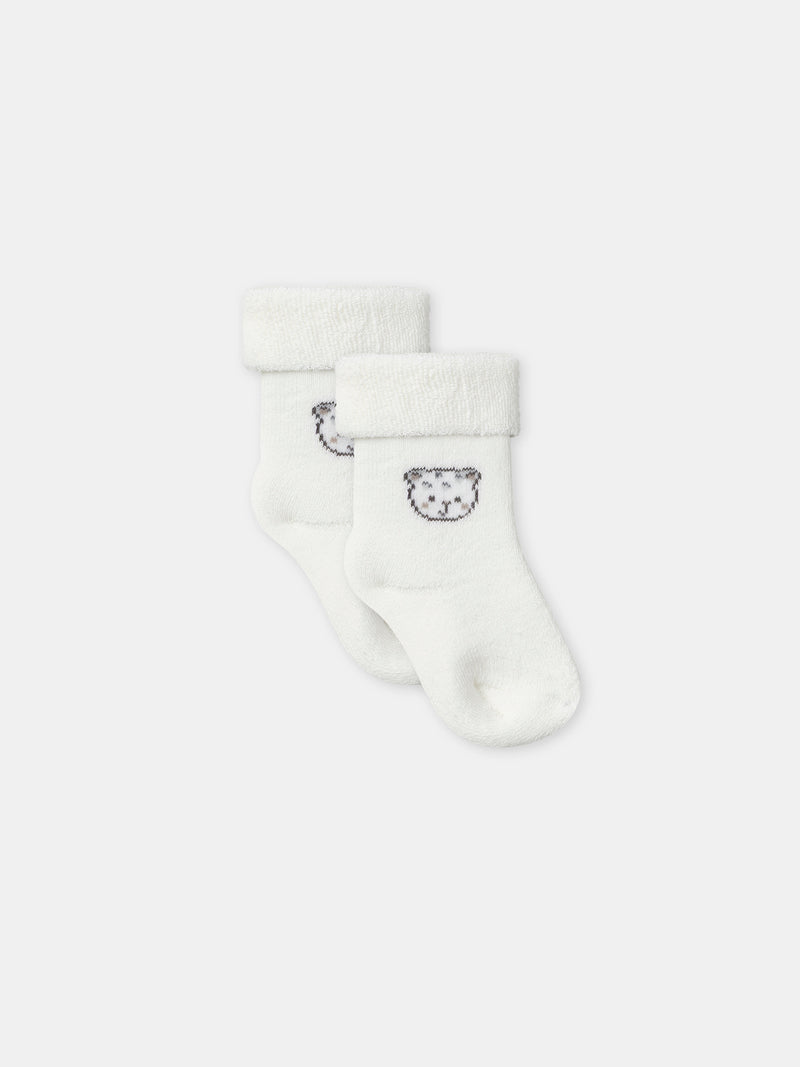 Set aus weißem Sweatshirt + Hose + Socken Geburt Unisex