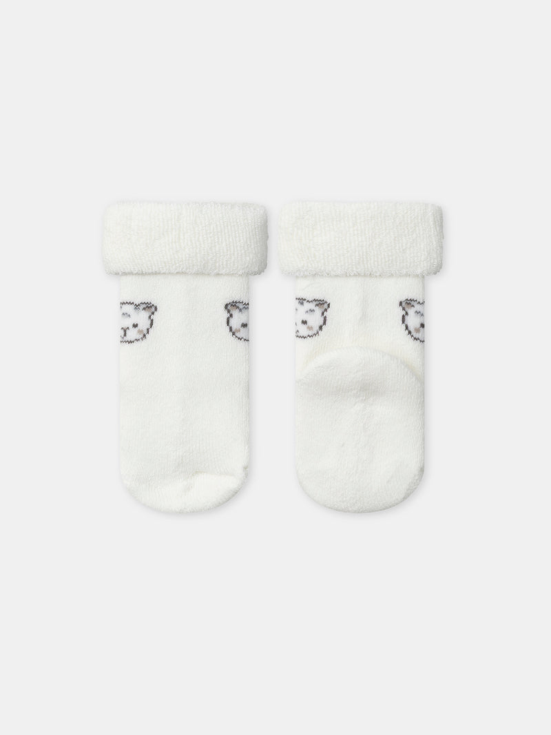 Set aus weißem Sweatshirt + Hose + Socken Geburt Unisex