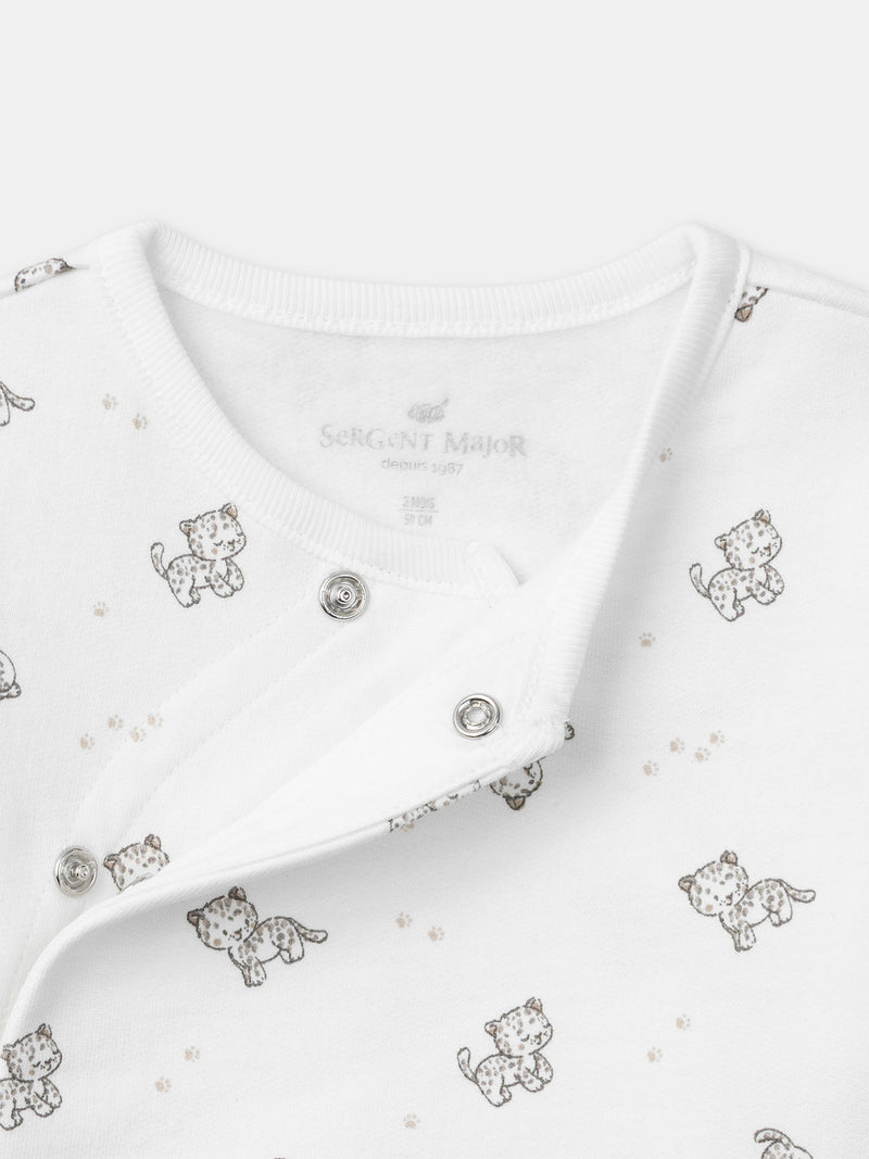 Bandeau-Set mit Leopardenmuster + Hose + Socken für Neugeborene Unisex