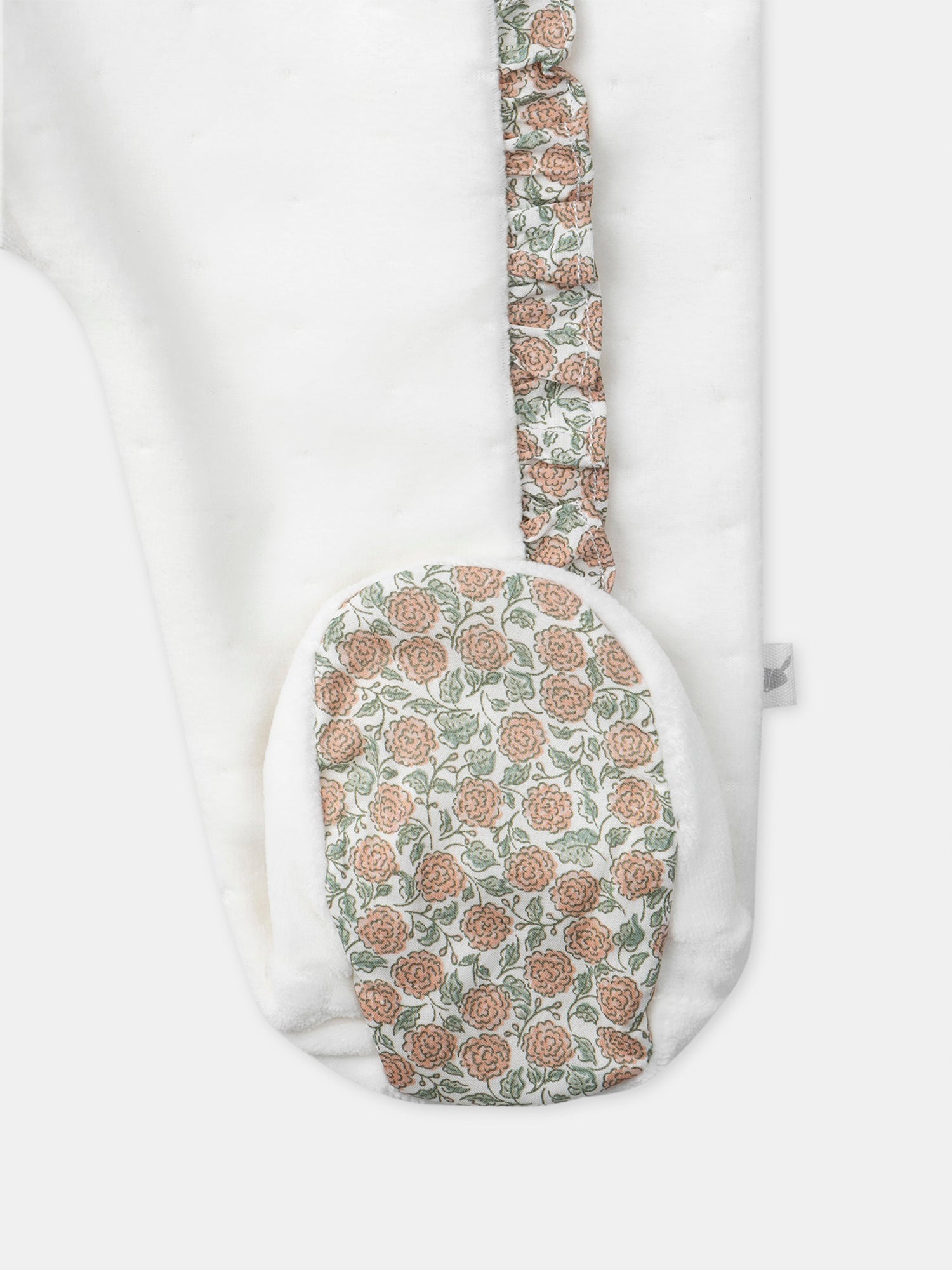 Weiße Samtgardine mit Blumen für Mädchen