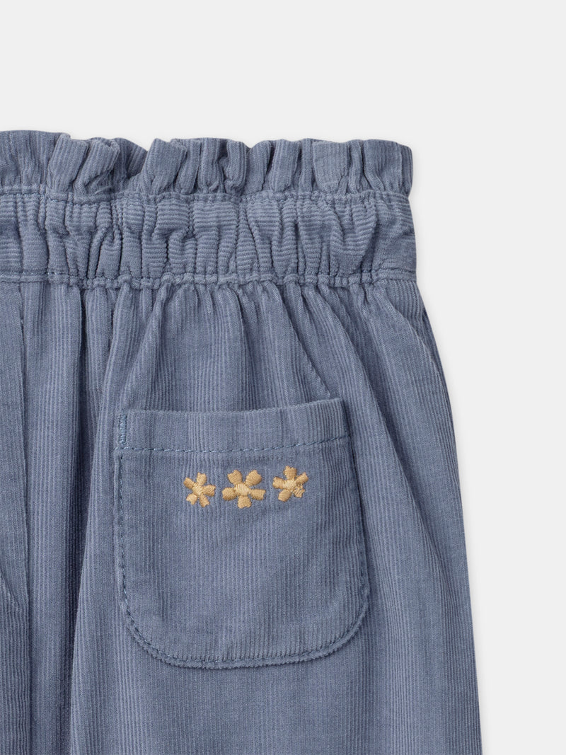 Blauer Samthosen für Mädchen