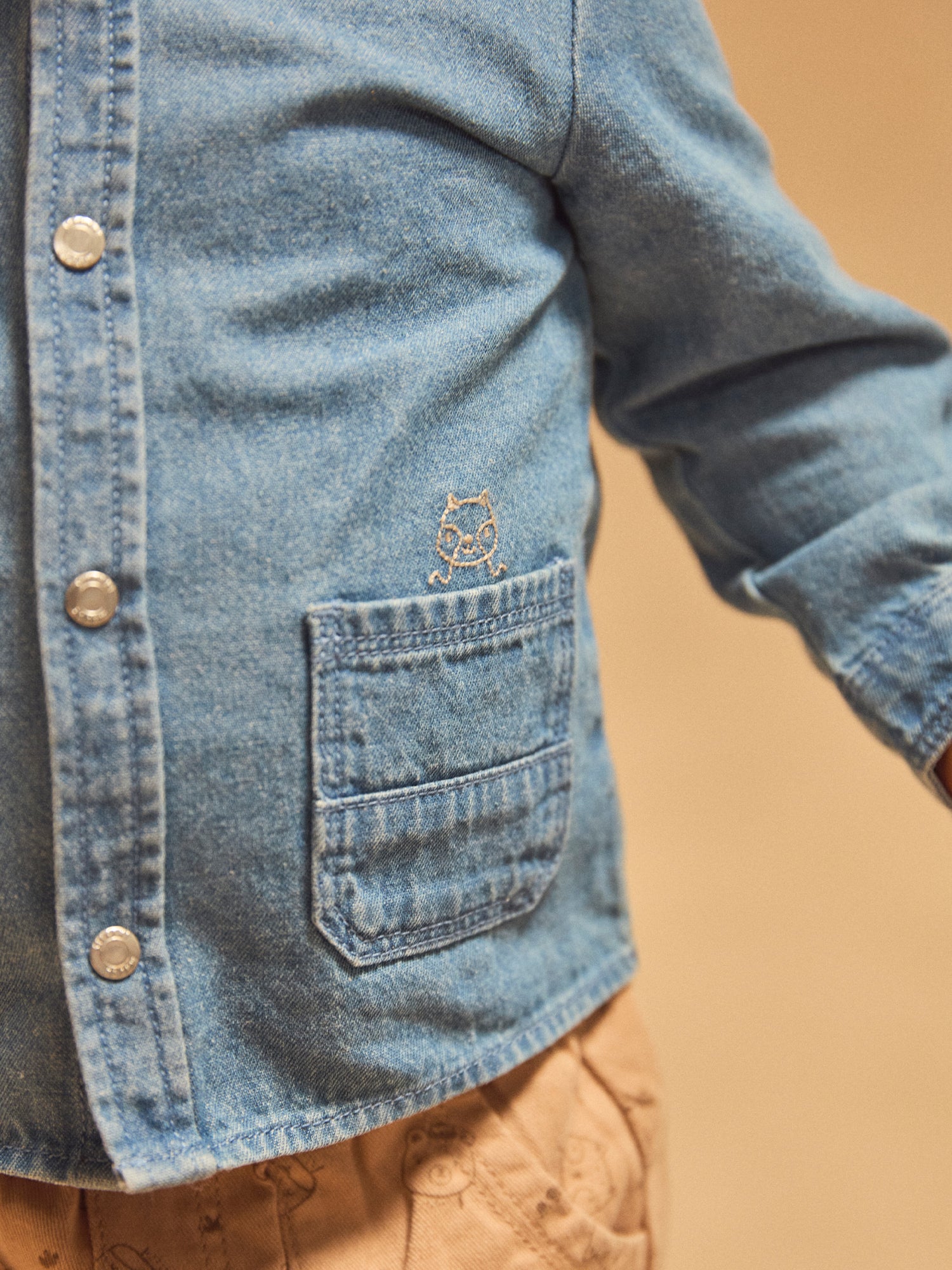 Chemise en jean bleu Bébé Garçon