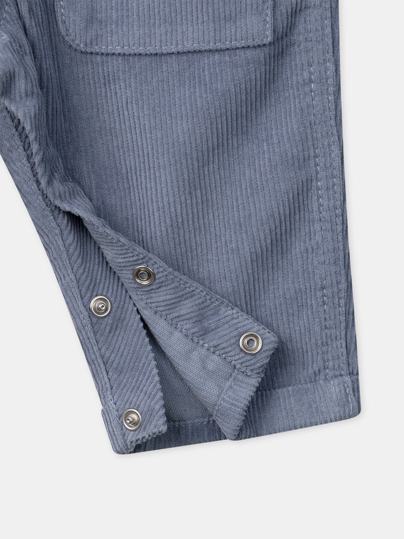 Grau-blaue Latzhose aus Samt für Jungen