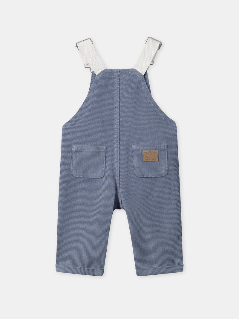 Grau-blaue Latzhose aus Samt für Jungen