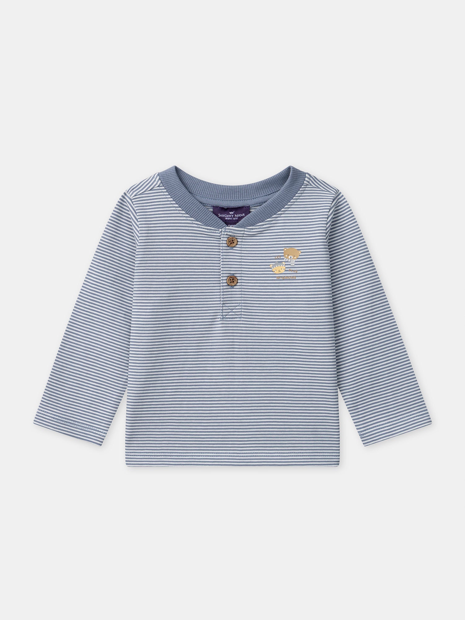 Gestreiftes Langarm-T-Shirt für Baby Junge