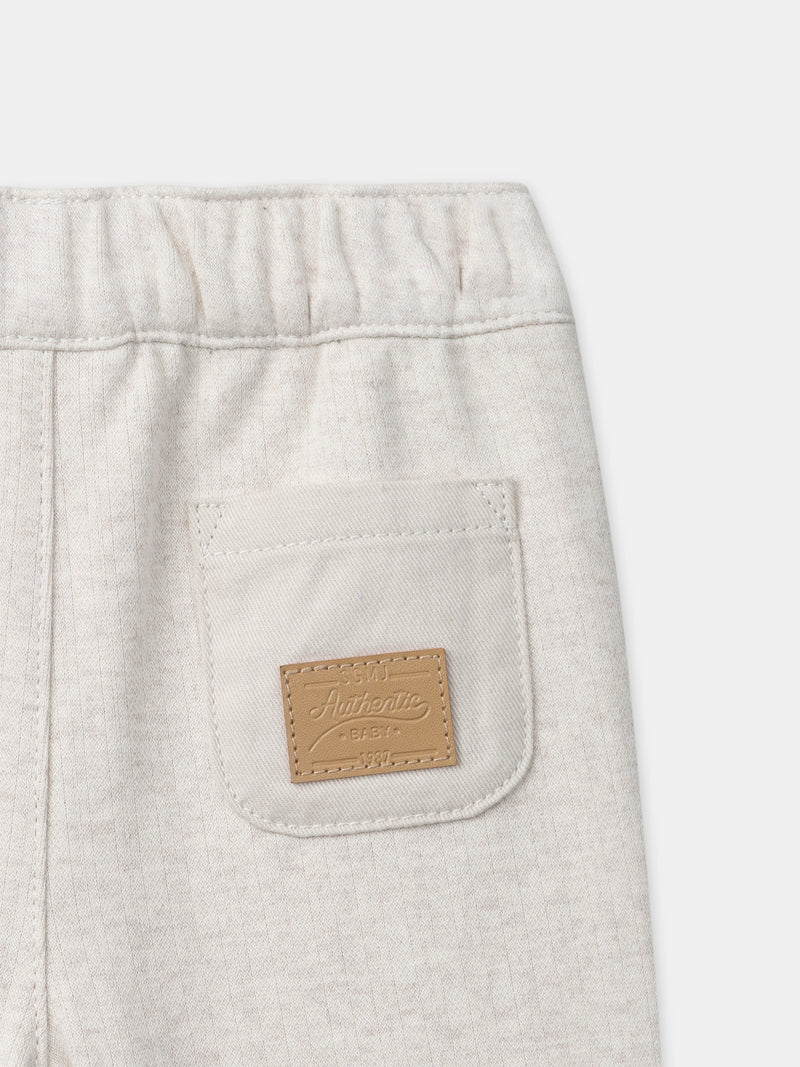 Ecru-Hose mit Tiergesicht für Jungen