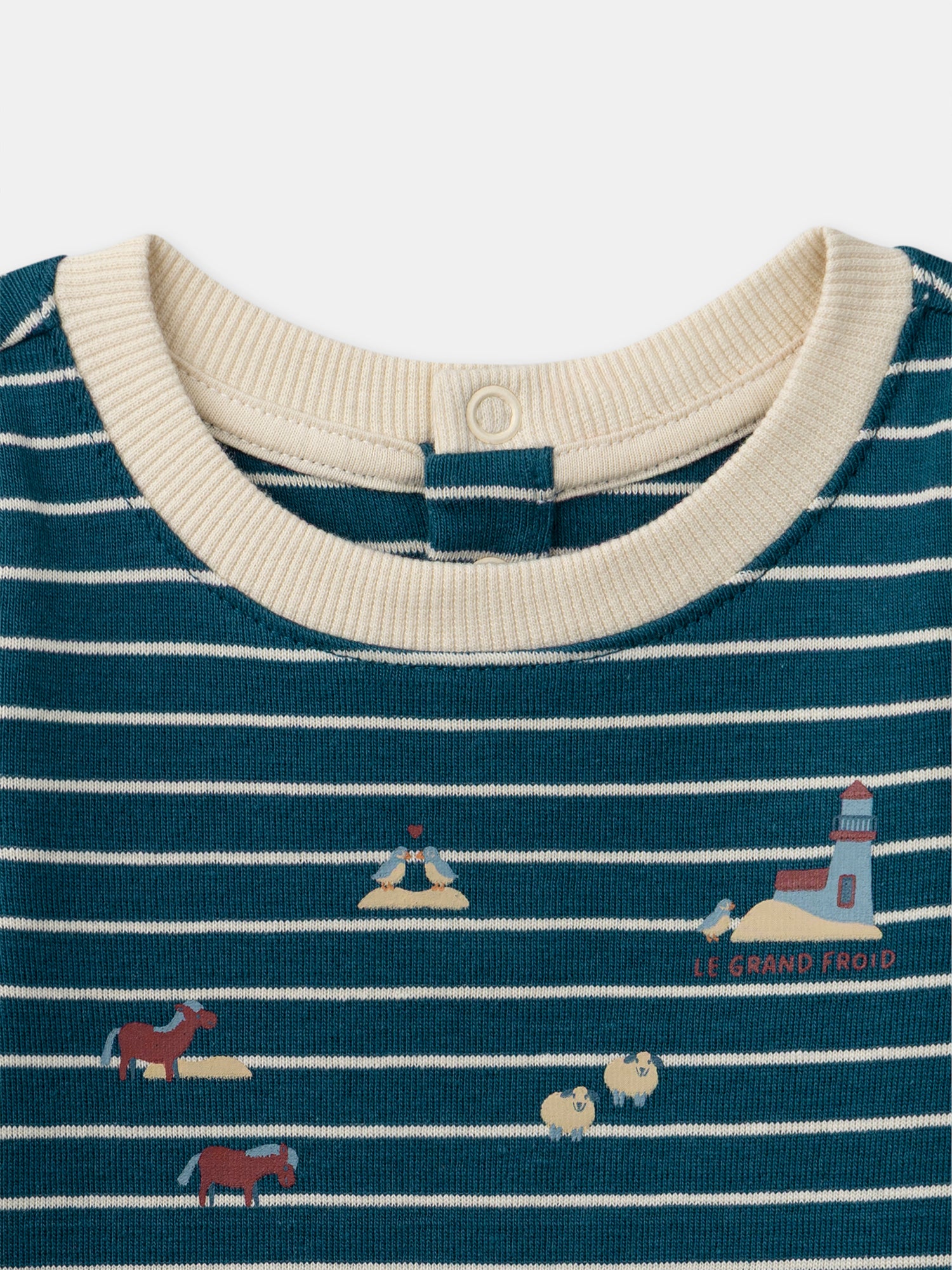 Ecru Langarmshirt mit Tiermotiven für Jungs
