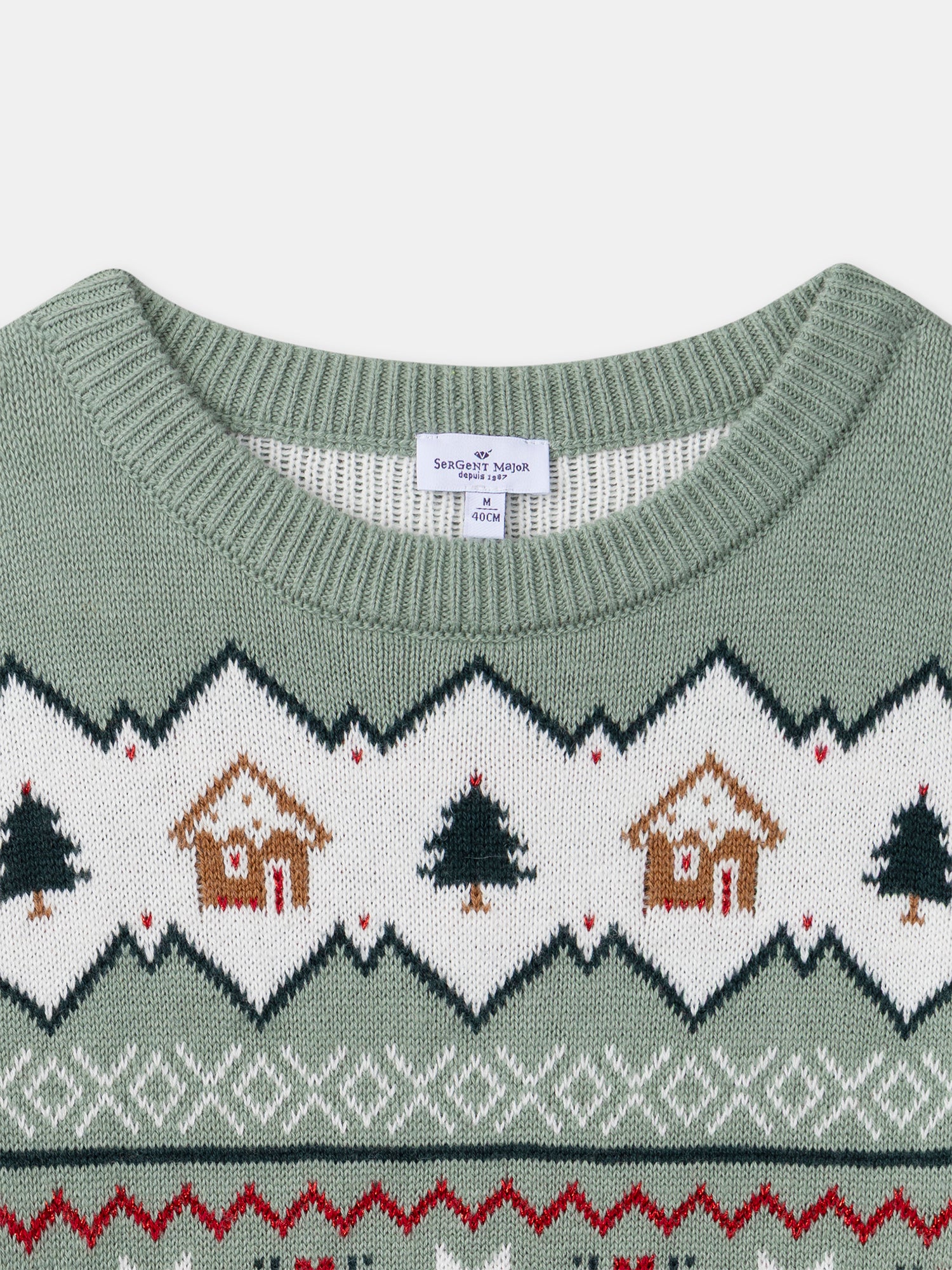 Damen Weihnachts Pullover in Salbeigrün