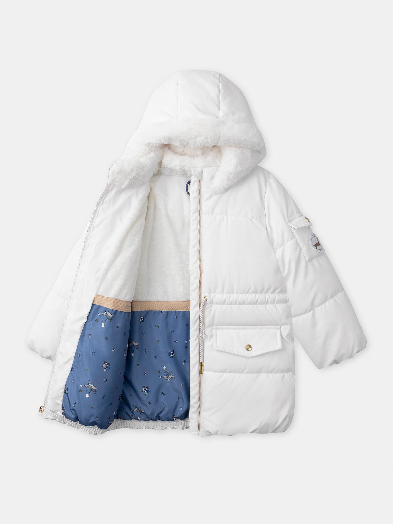 Weiße Steppjacke Mädchen