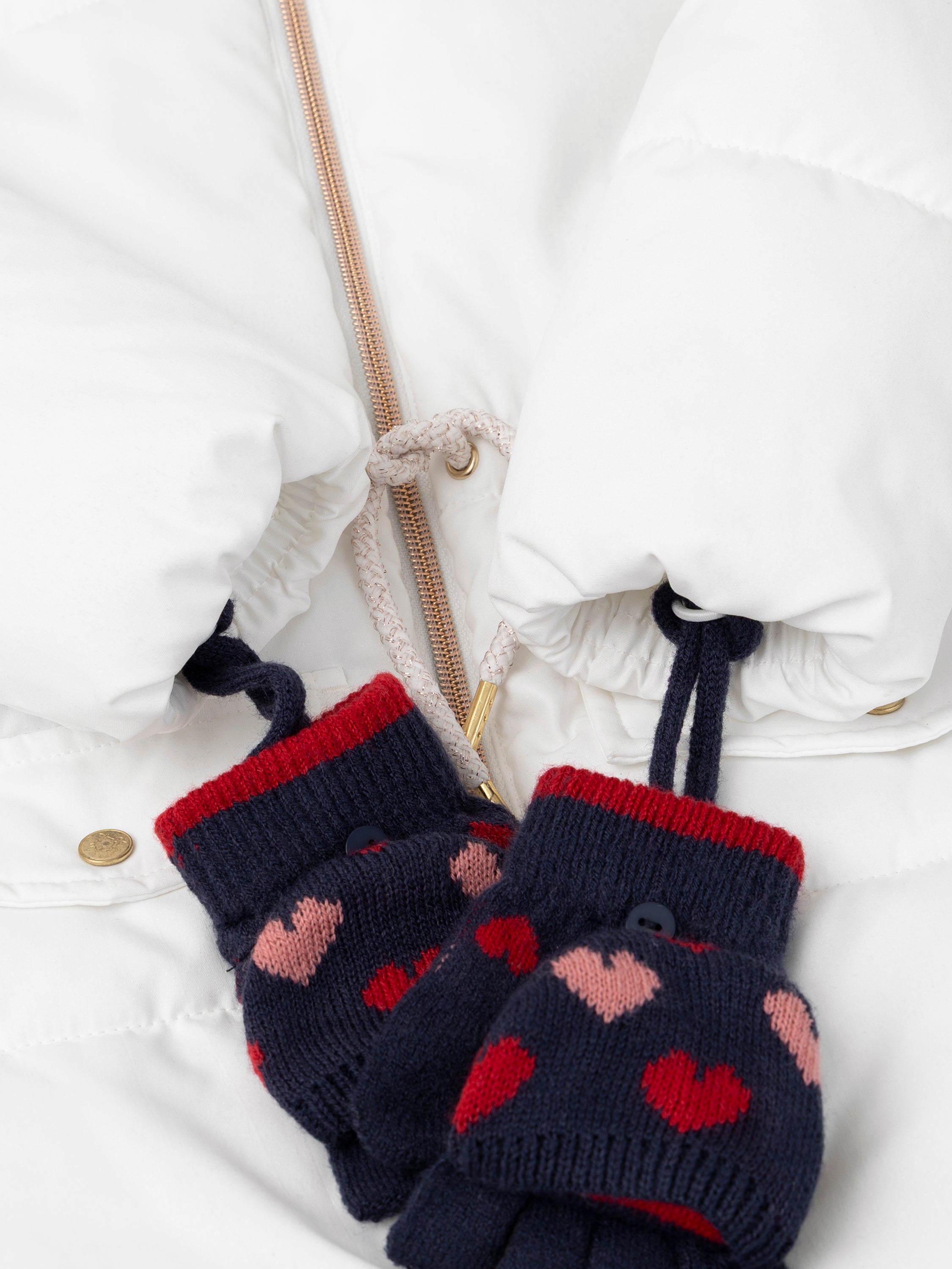 Weiße Steppjacke Mädchen