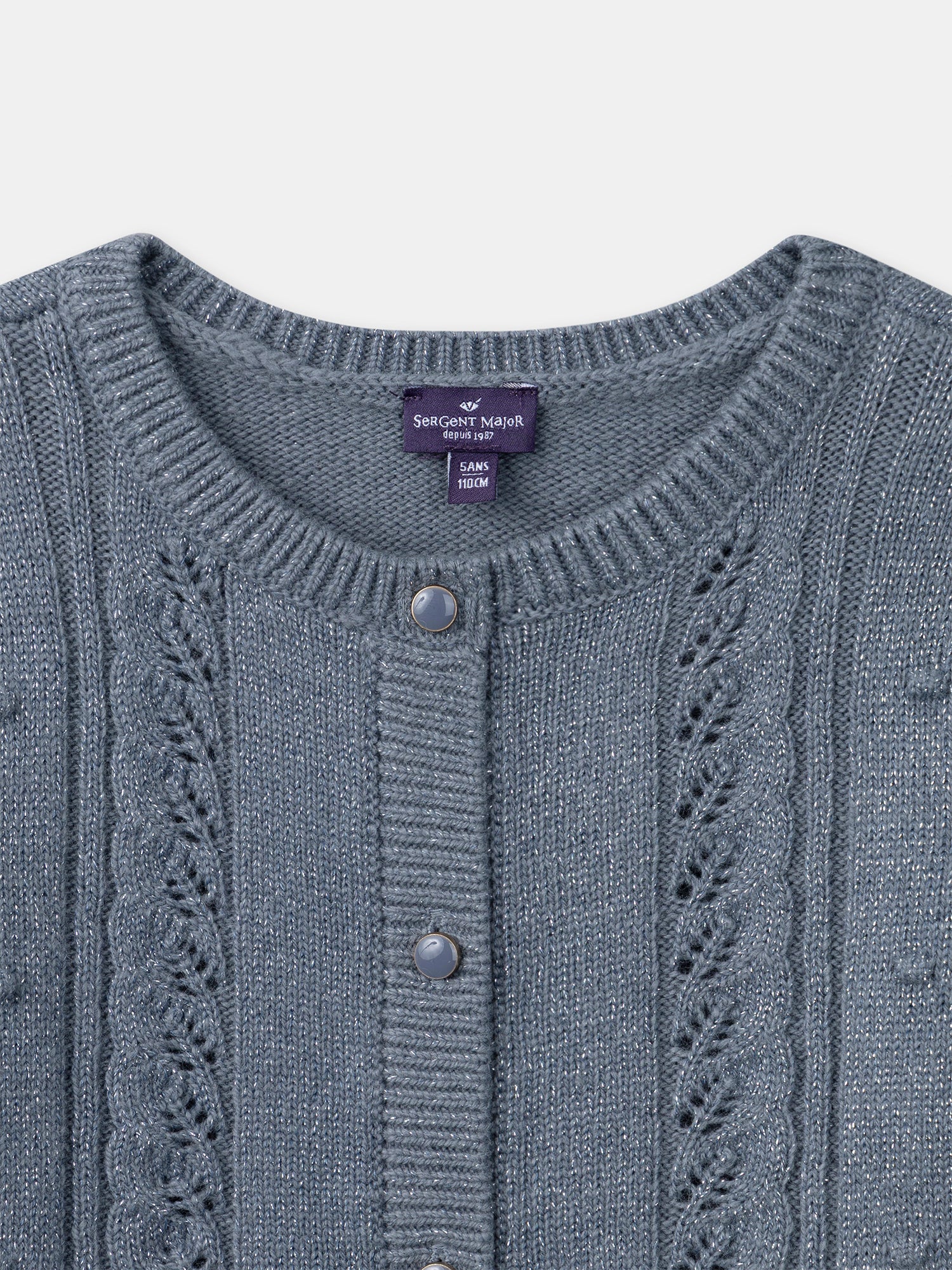 Grau-blauer Mädchen-Cardigan