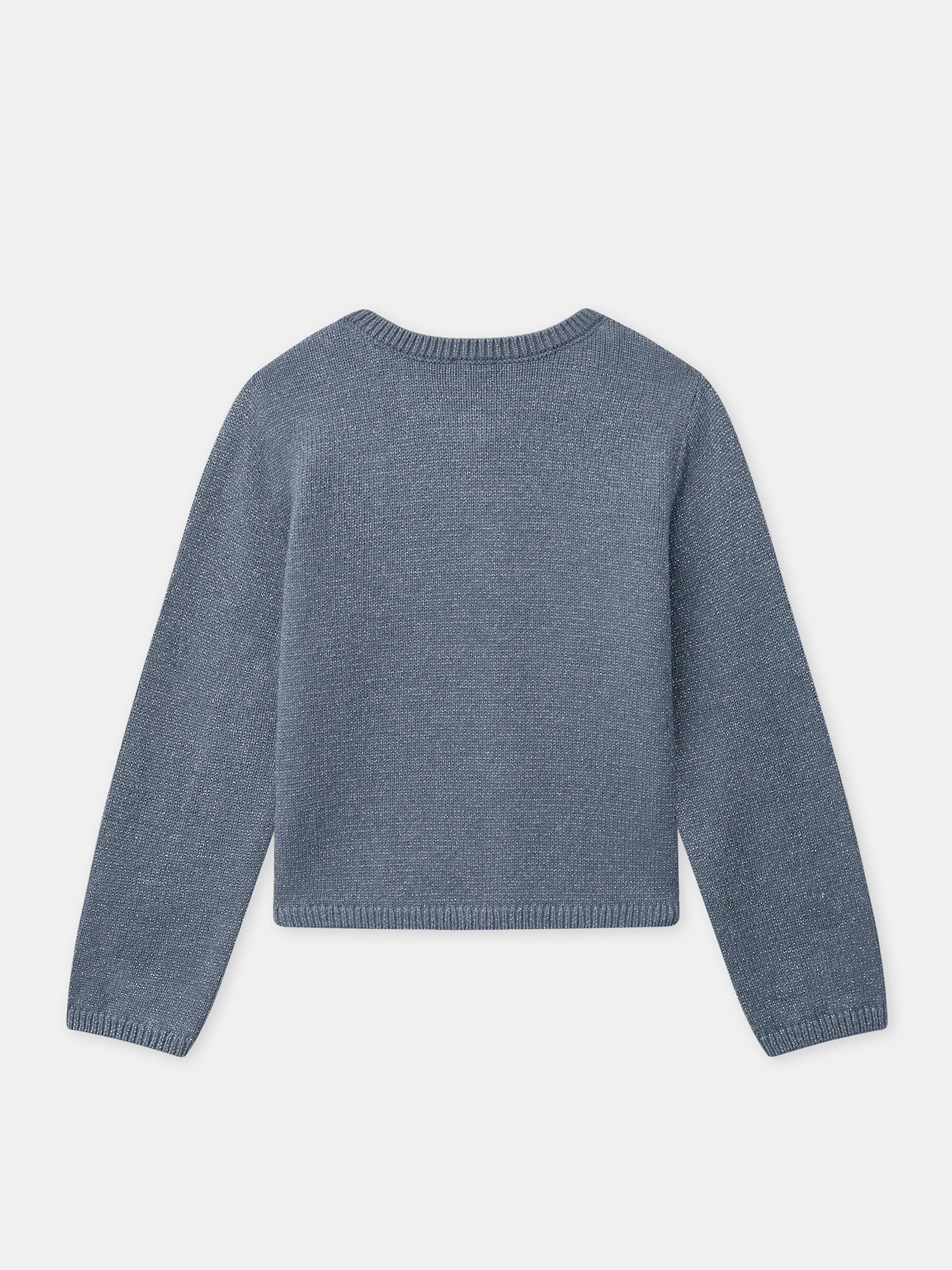 Grau-blauer Mädchen-Cardigan