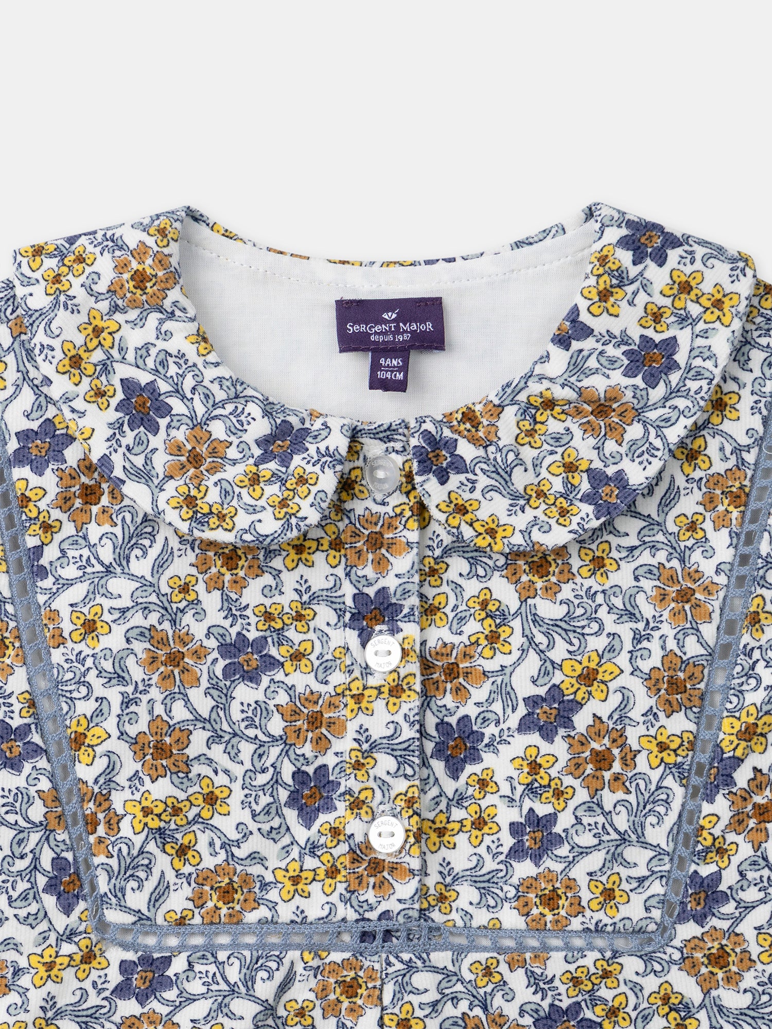 Blouse à col claudine imprimé fleuri Fille