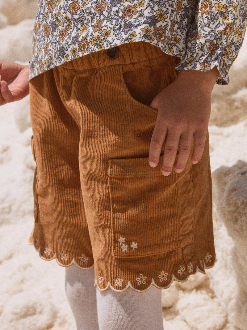 Braune Cordshorts für Mädchen