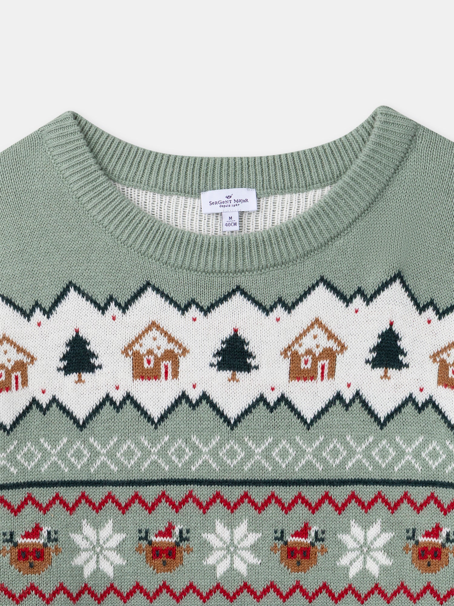 Salbei grüner Weihnachts-Pullover für Herren