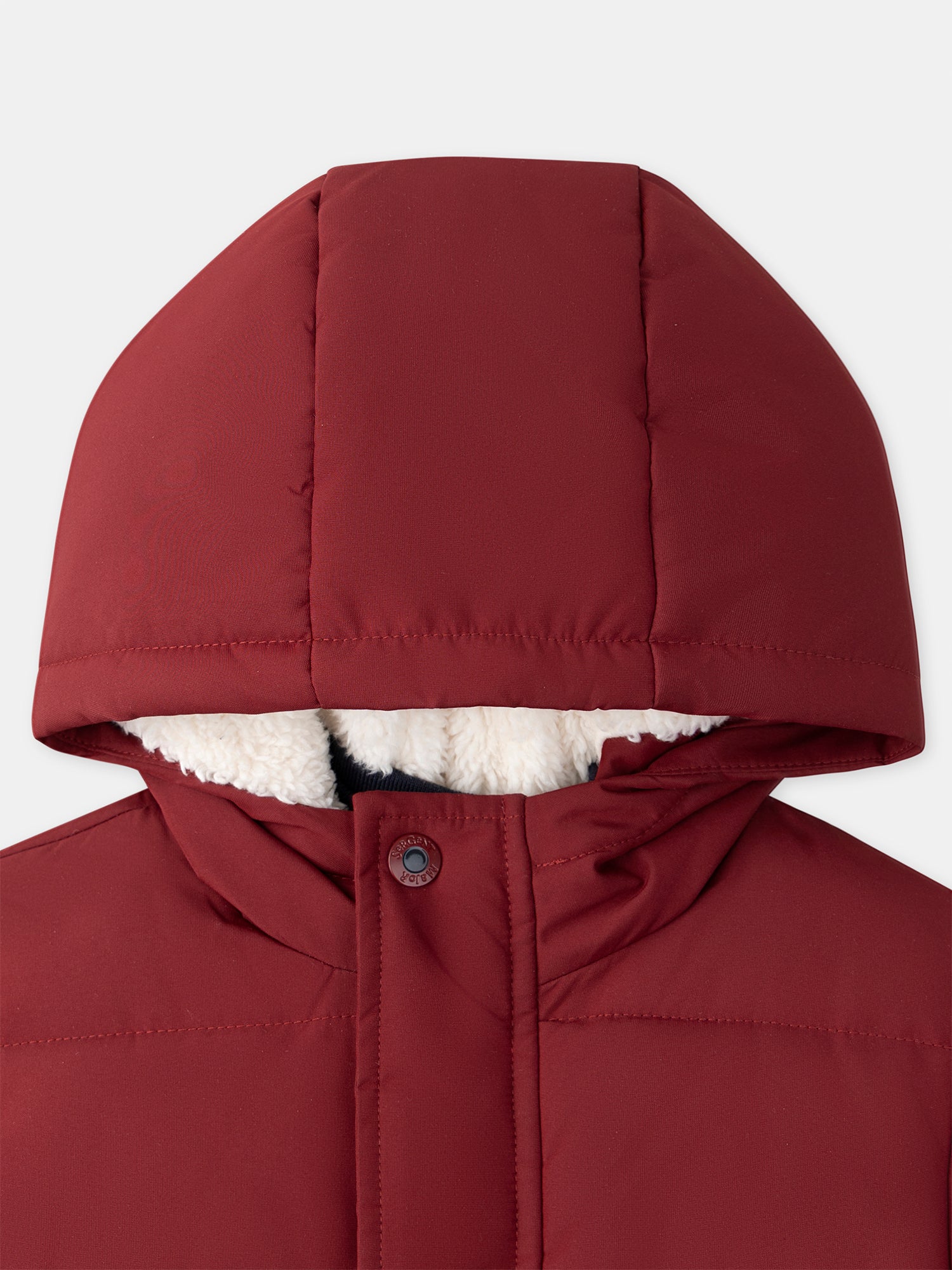 Doudoune bordeaux matelassée Garçon