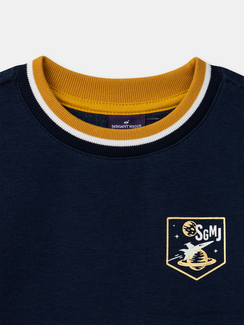 Marine Blau Jungen Sweatshirt