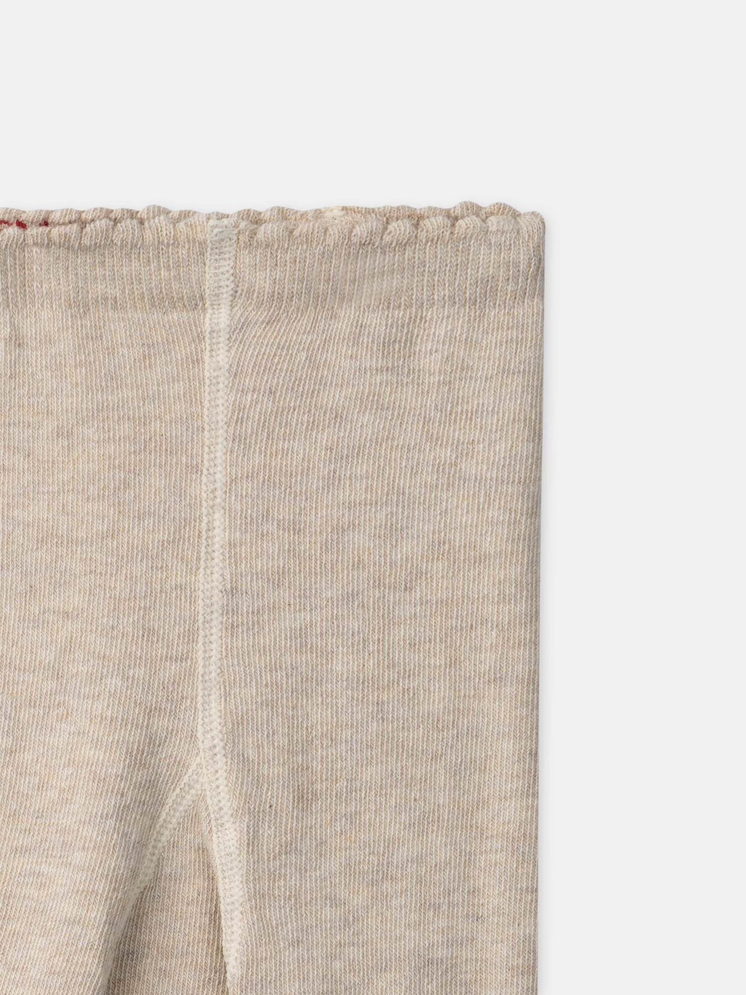 Beige gemusterte Strumpfhose für Mädchen