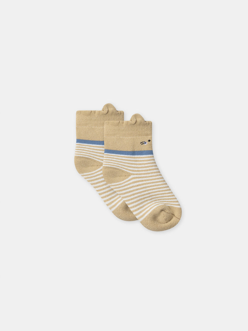 Braune Socken mit weißen Streifen für Jungen