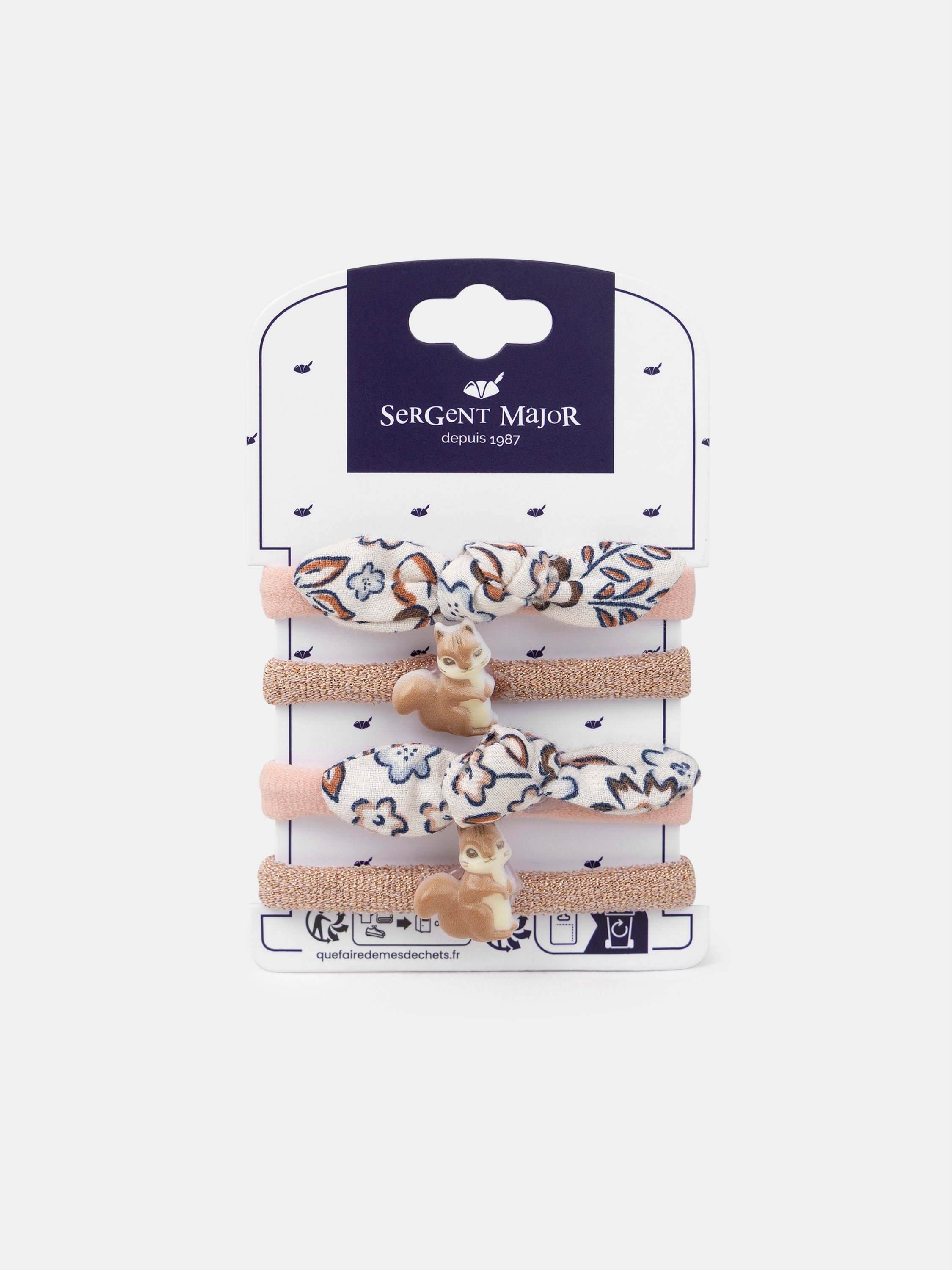 Set aus 2 Paar Hasen- oder Blumenmuster-Haargummis für Mädchen