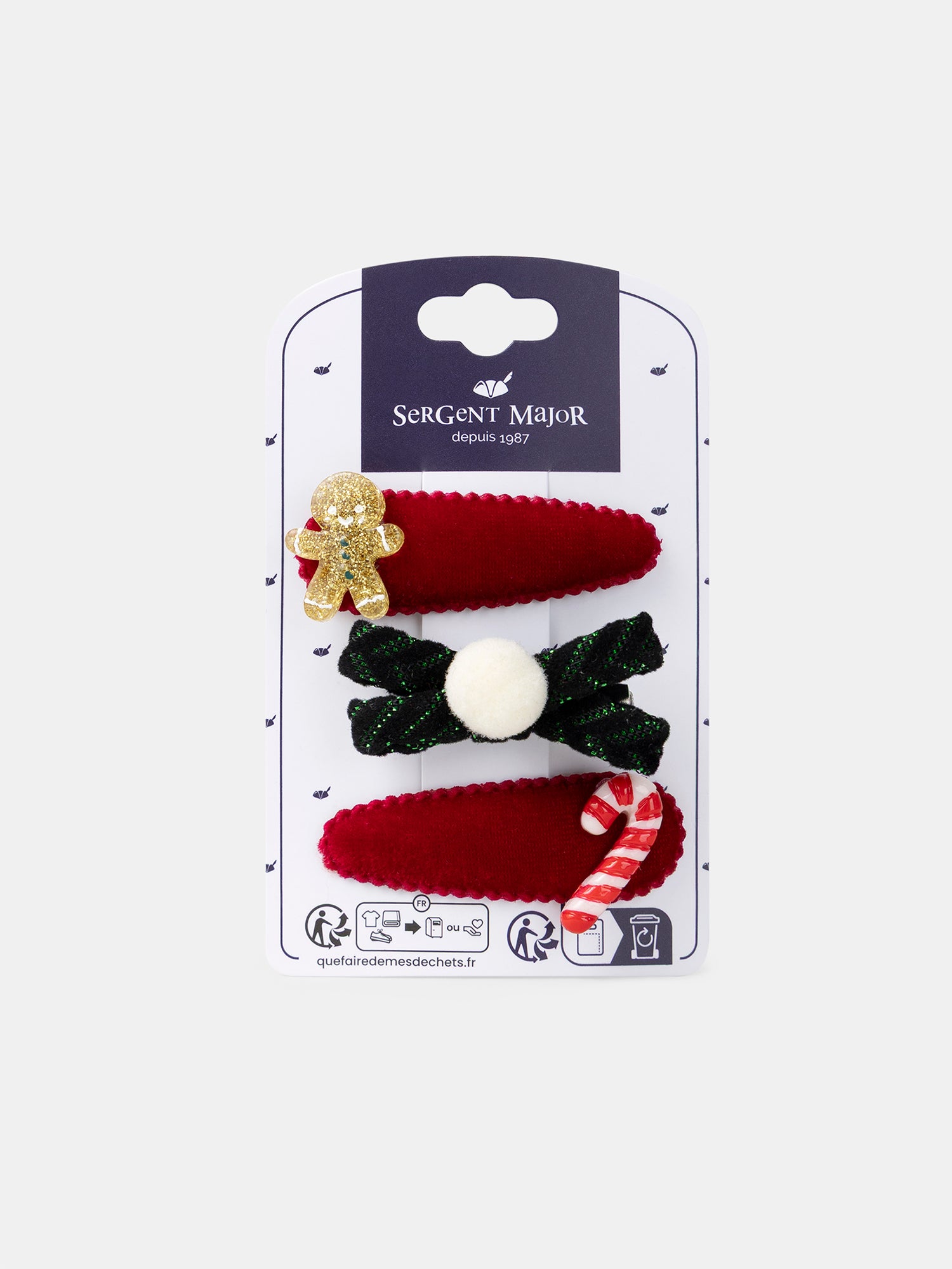 3 rote und grüne Weihnachten Haarnadeln für Mädchen