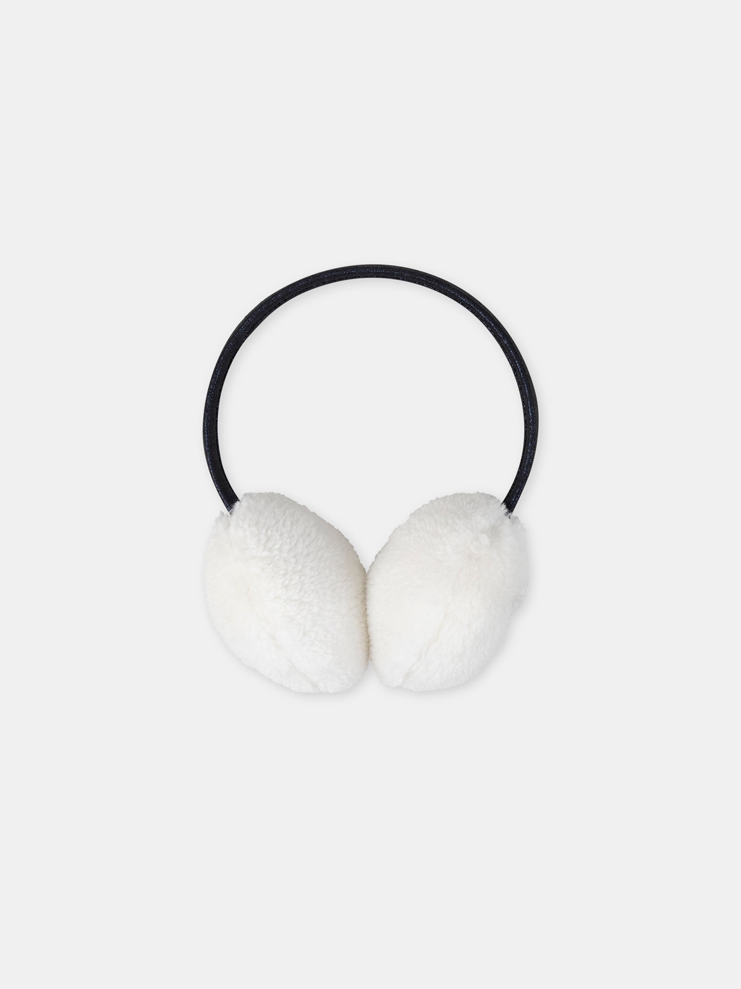 Cache oreilles blanc à broderie chien Fille