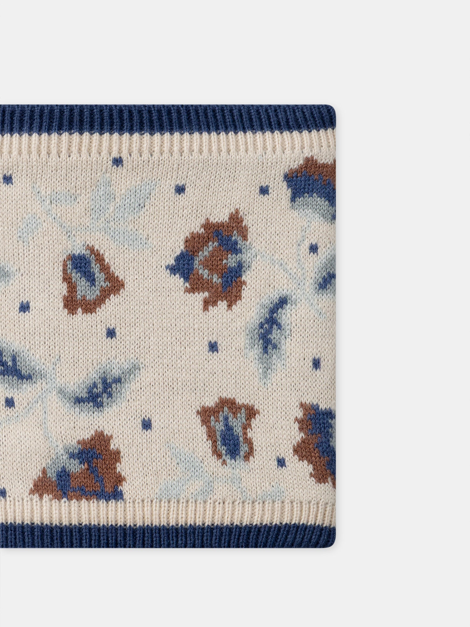 Beiger Schal mit Blumenmuster für Mädchen