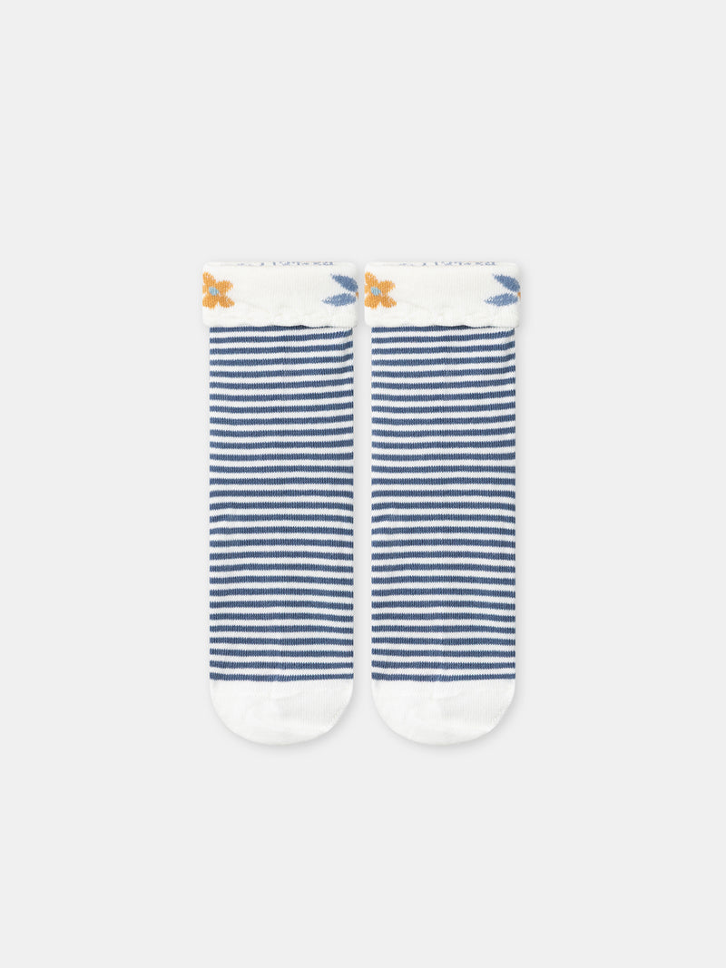 Gestreifte blaue Socken für Mädchen