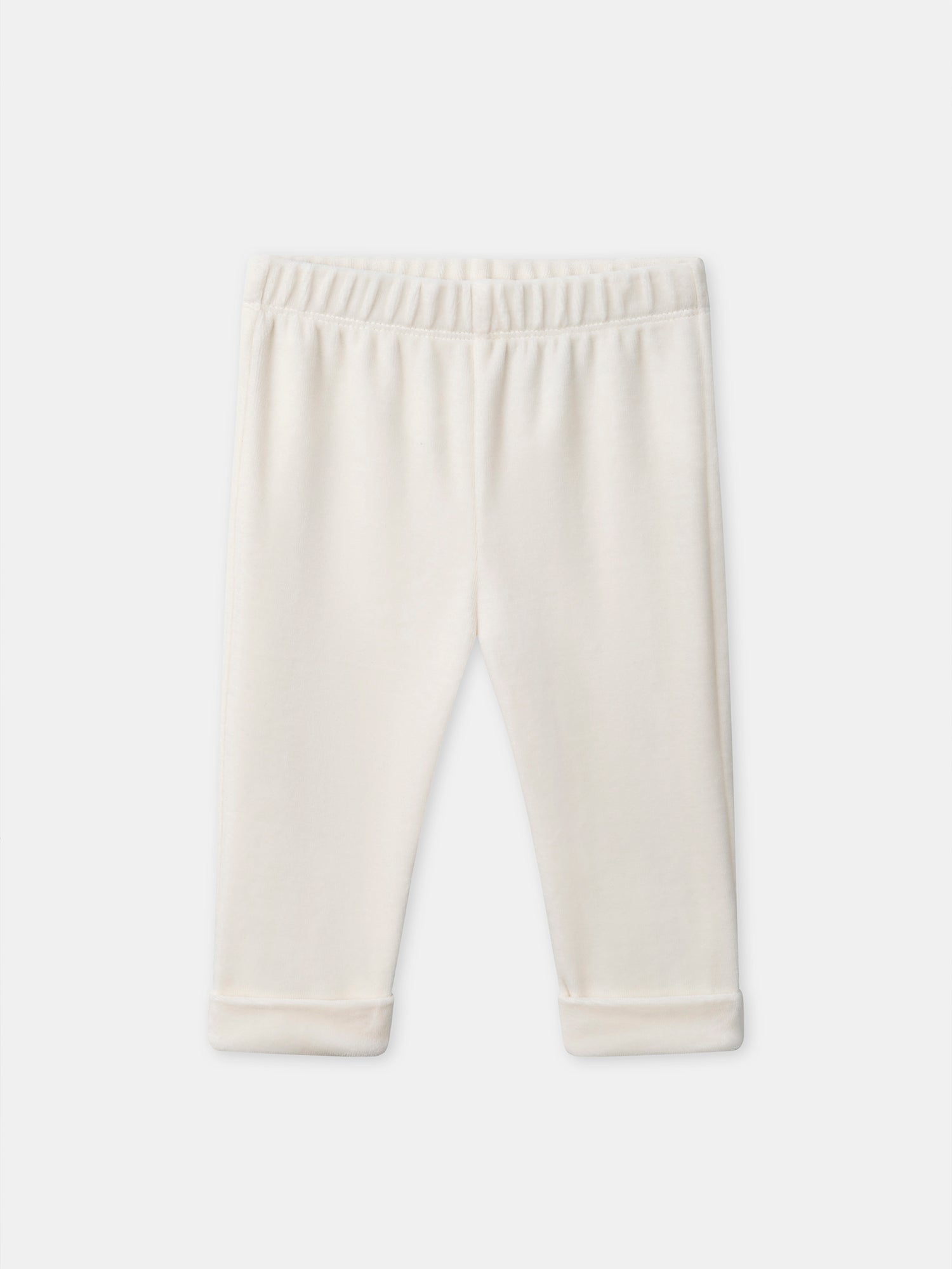 Cremefarbener Pyjama mit Streifen und Hase für Jungen