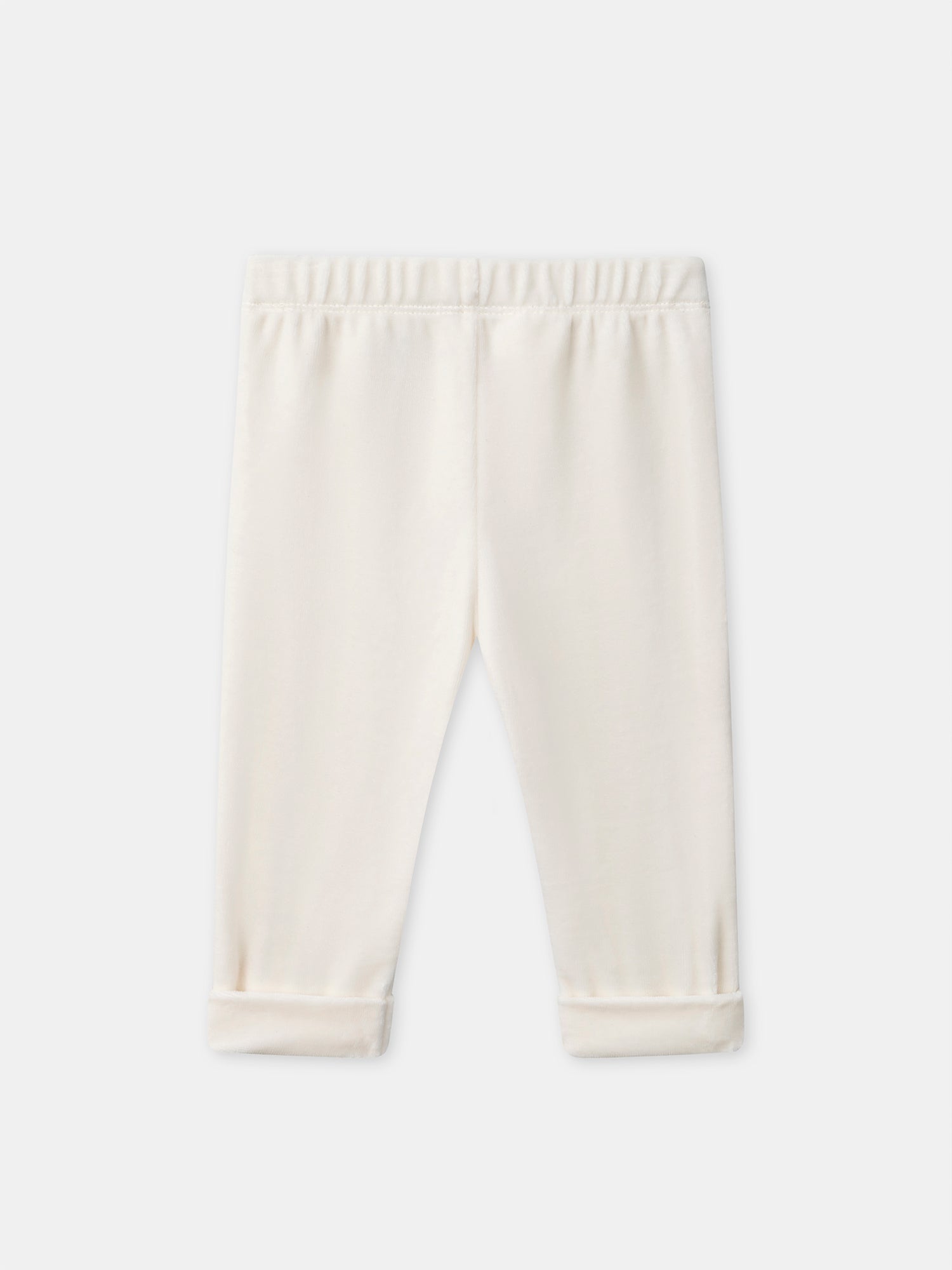 Cremefarbener Pyjama mit Streifen und Hase für Jungen