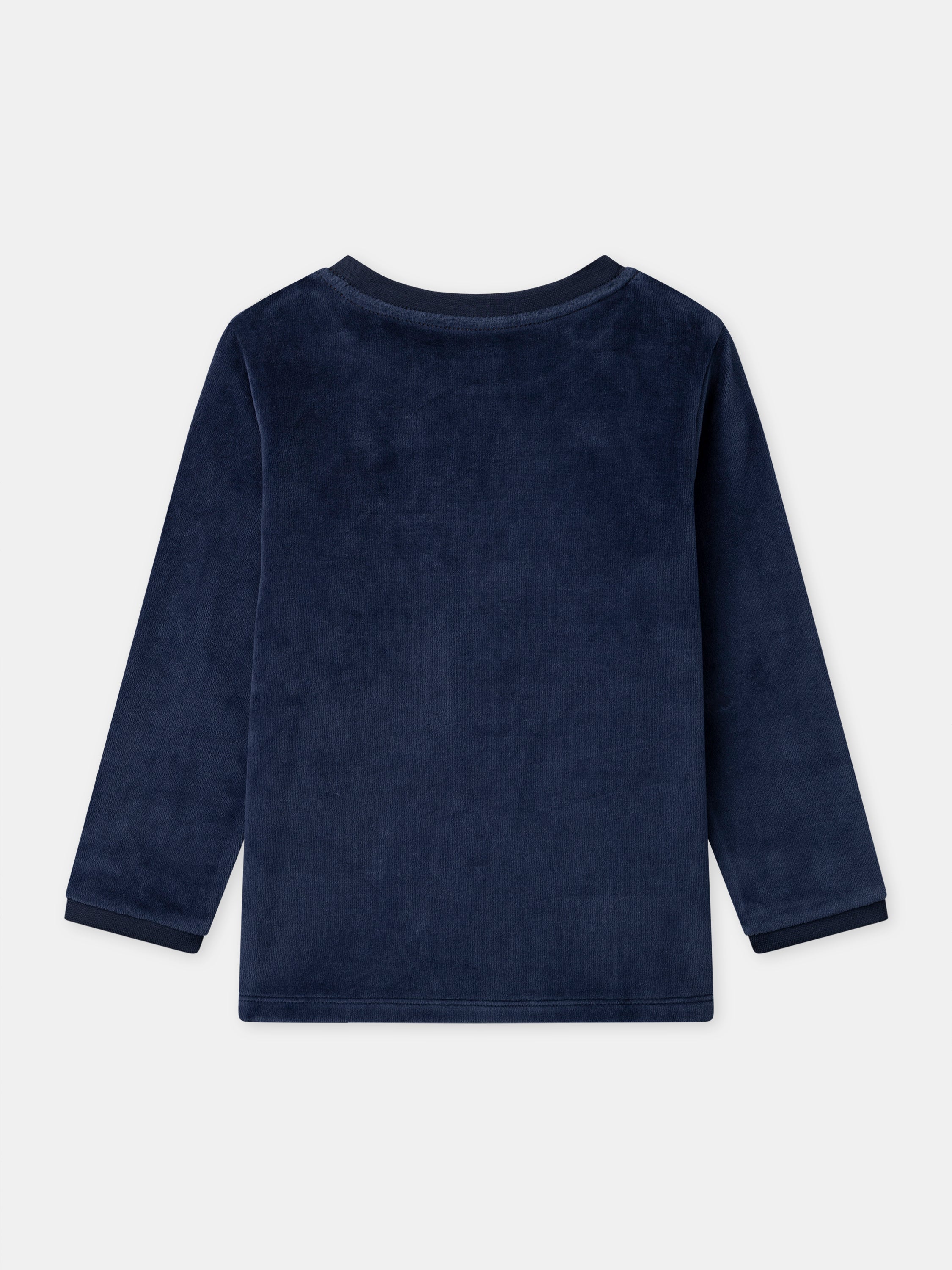 Marineblauer Velours-Pyjama + Umhang für Jungen