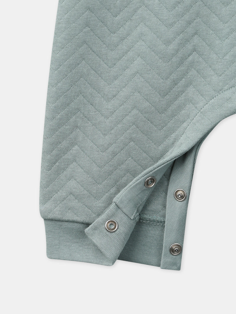 Ensemble salopette bleu grisée + body rayé + chaussettes Naissance Garçon