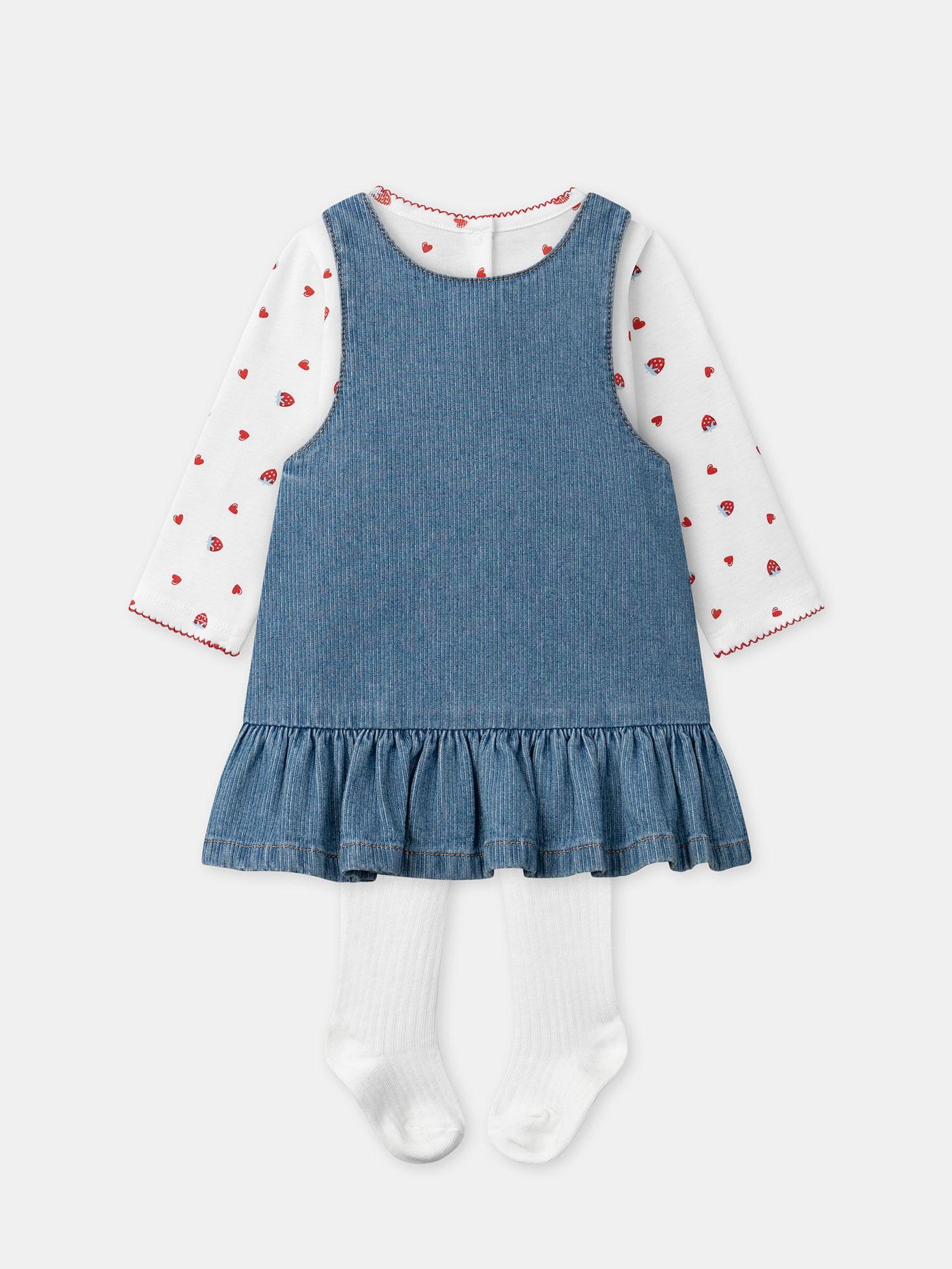 Ensemble t-shirt + chasuble + collant Bébé Fille