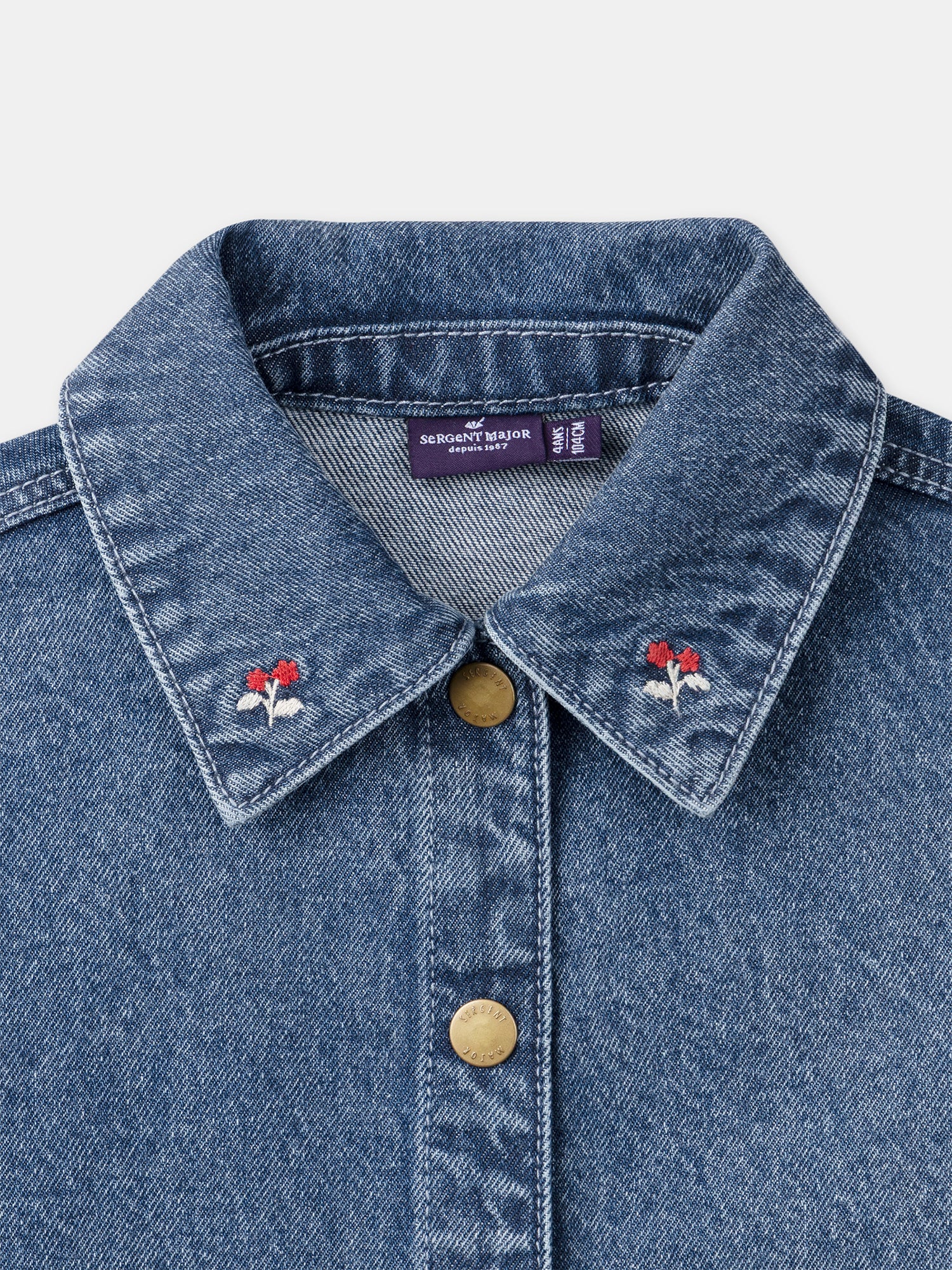 "Jeansjacke mit ""M"" Stickerei für Mädchen"