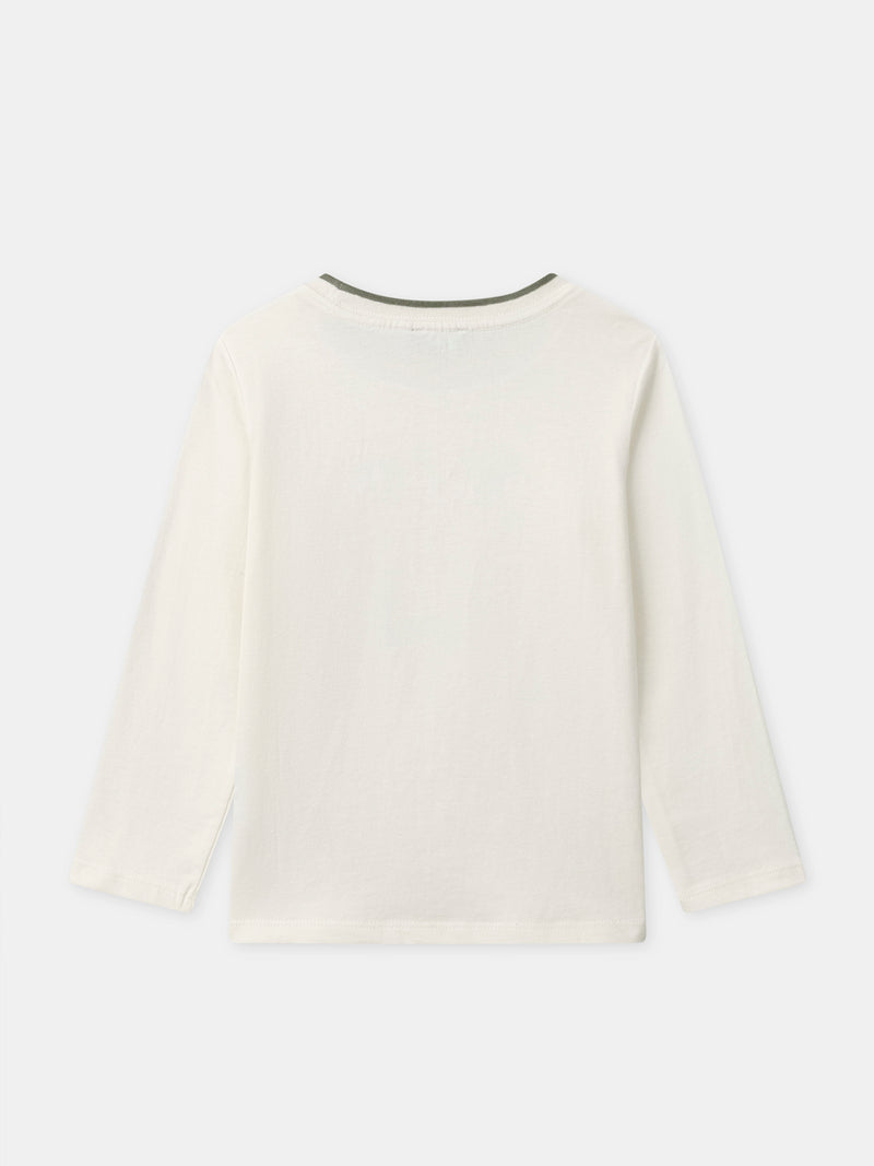 T-shirt écru à manches longues Garçon