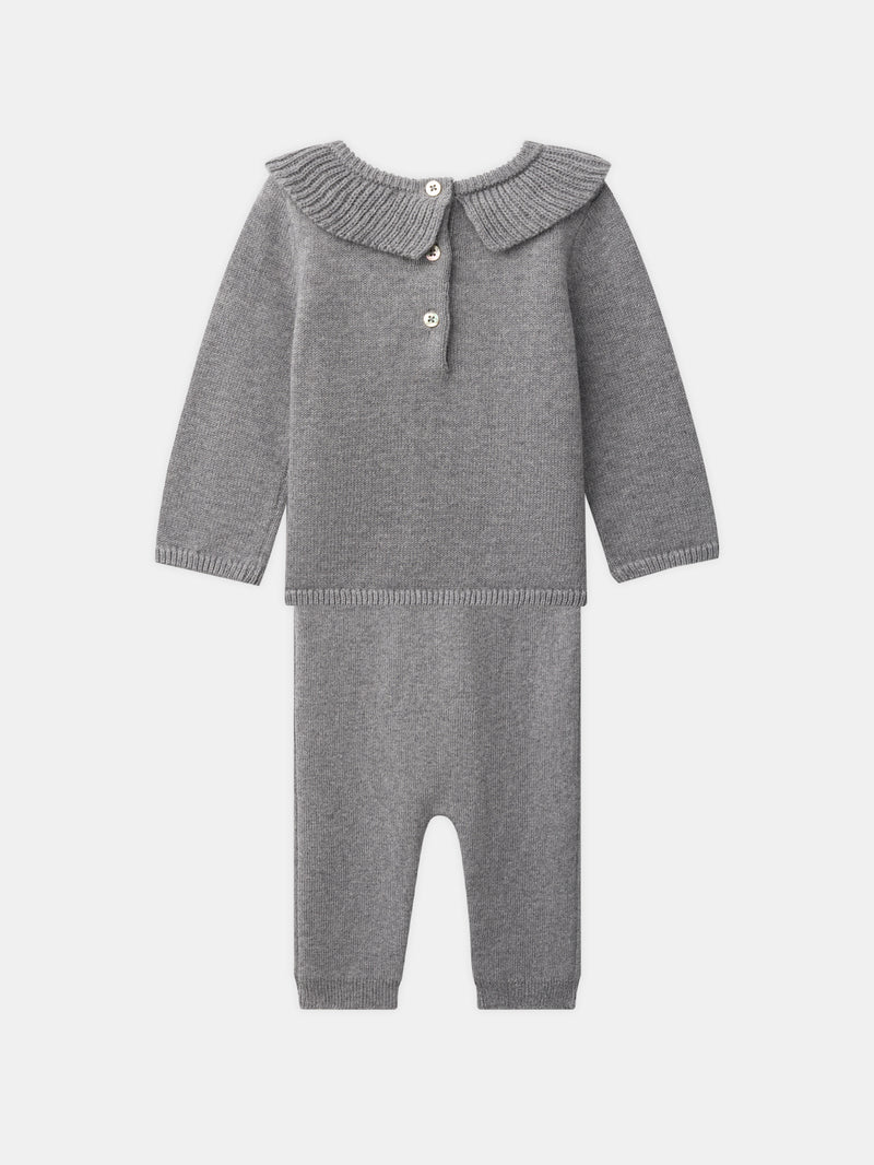 Ensemble pull et pantalon gris Naissance Fille