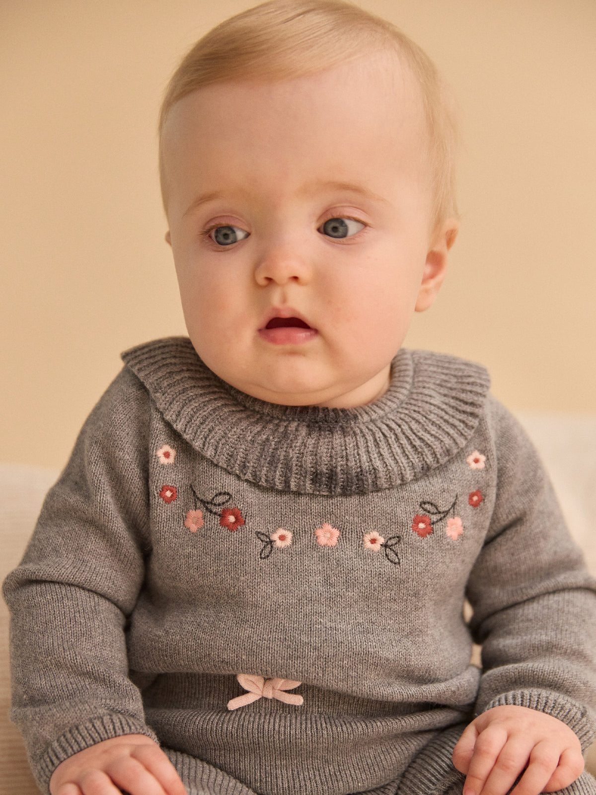 Ensemble pull et pantalon gris Naissance Fille