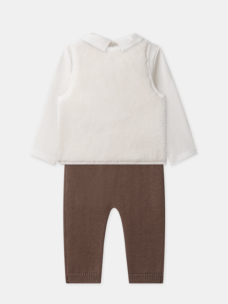 Ensemble gilet + body t-shirt + pantalon Naissance Garçon