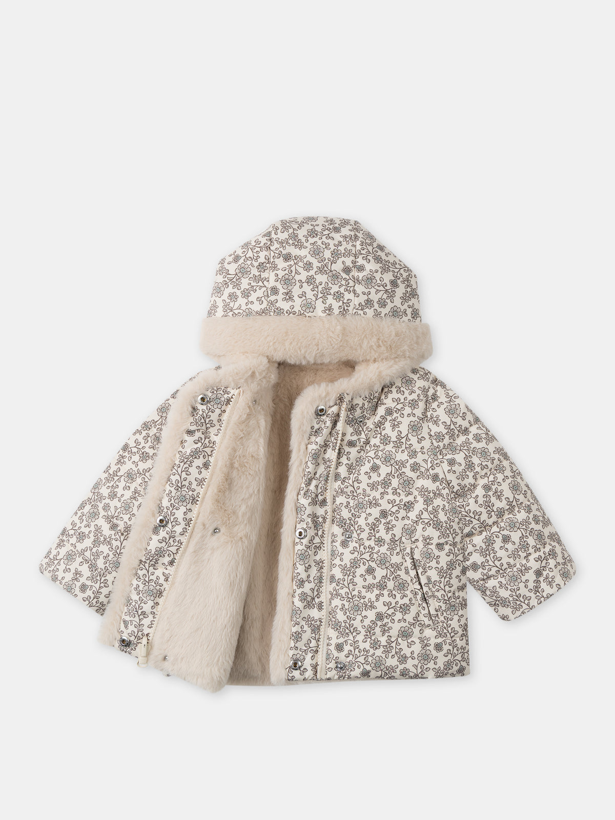 Reversible-Blumenmuster-Jacke-oder-Creme-Baby-Mädchen