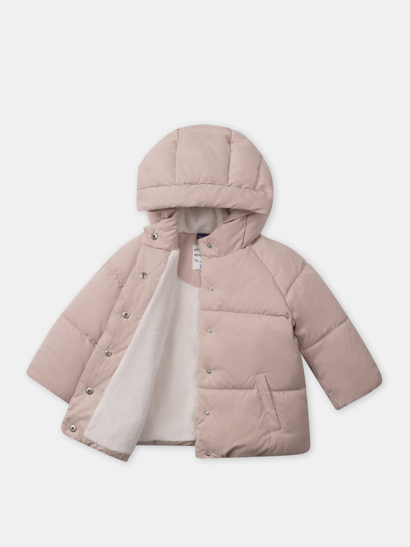 Wattierte rosafarbene Jacke Baby Mädchen
