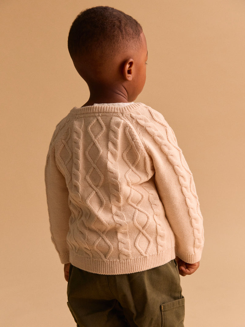 Pull beige torsadé Bébé Garçon