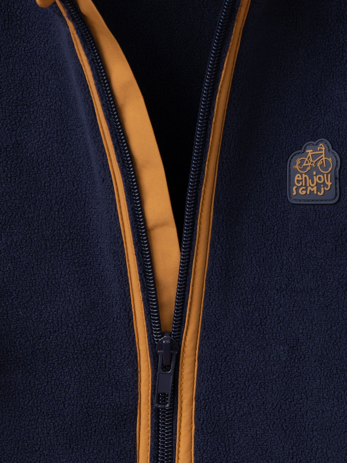 Gilet polaire zippé bleu marine à col Garçon