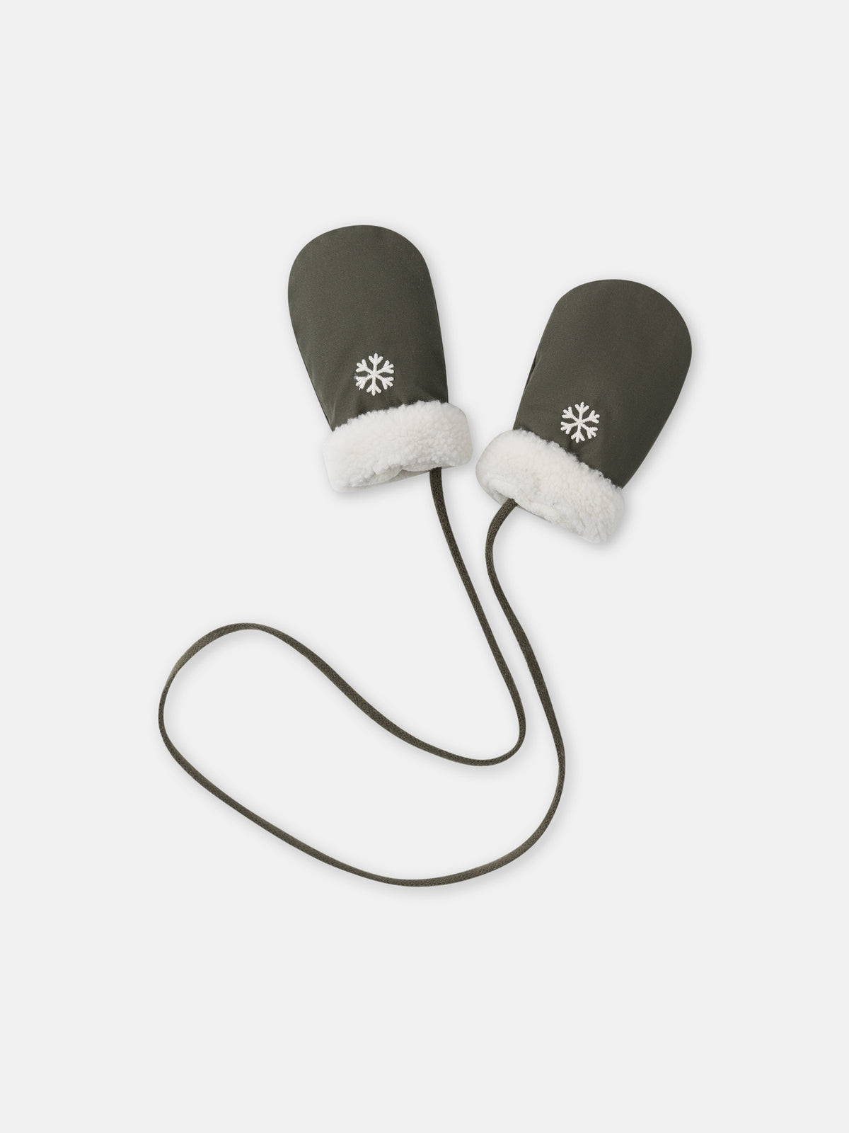 Kaki-Handschuhe mit Schneeflocken Baby Junge